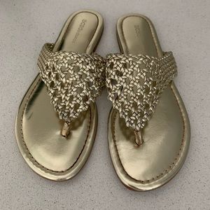 BCBGeneration gold sandals, size 6.5